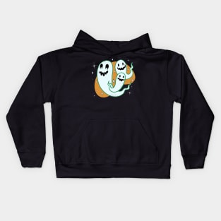 Cute Modern Ghosts Orange Kids Hoodie